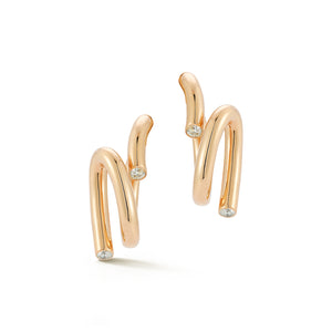 THOBY 18K AND DIAMOND DUET SPIRAL EARRINGS
