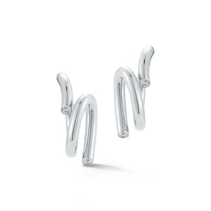 THOBY 18K AND DIAMOND DUET SPIRAL EARRINGS