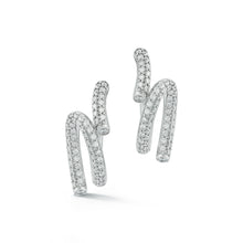 THOBY 18K WHITE GOLD AND DIAMOND DUET SPIRAL EARRINGS
