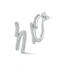 THOBY 18K WHITE GOLD AND DIAMOND DUET SPIRAL EARRINGS