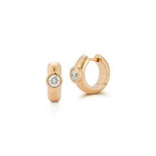 WF CLASSIC 18K BEZEL SET SINGLE DIAMOND HUGGIES