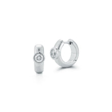 WF CLASSIC 18K BEZEL SET SINGLE DIAMOND HUGGIES