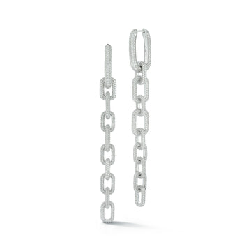 MORRELL WHITE GOLD DIAMOND GRADUATING LINK EARRINGS