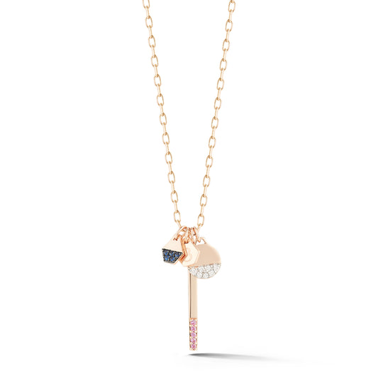 DORA 18K MINI BLUE SAPPHIRE HEXAGON CHARM