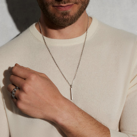 GRANT STERLING SILVER HEXAGON BAR PENDANT