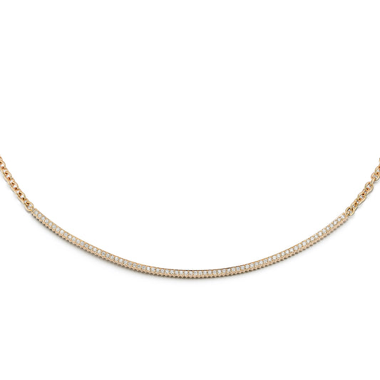 CLIVE 18K DIAMOND FLUTED BAR NECKLACE