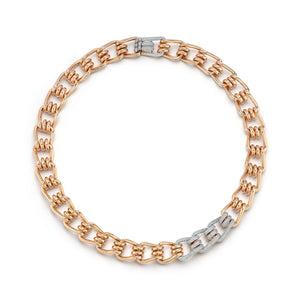 HUXLEY 18K GOLD AND DIAMOND COIL LINK NECKLACE
