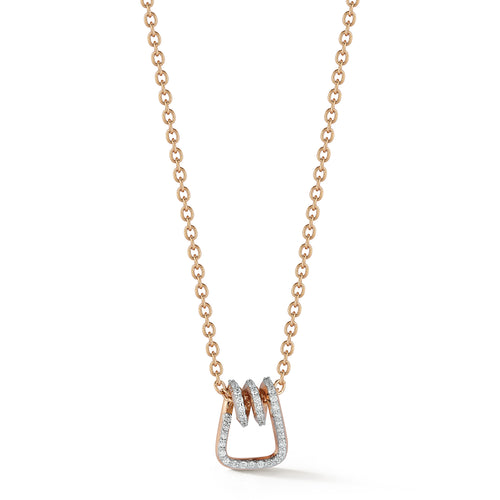 HUXLEY 18K ROSE GOLD AND DIAMOND COIL LINK PENDANT