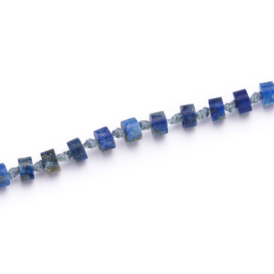 CARRINGTON STERLING SILVER ON BLACK RHODIUM LAPIS BEAD NECKLACE