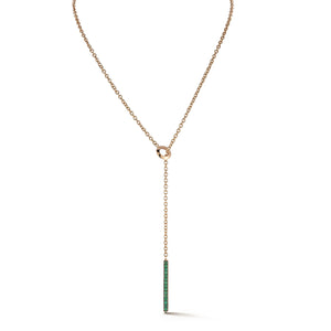 GRANT 18K GOLD AND GREEN EMERALD BAR NECKLACE