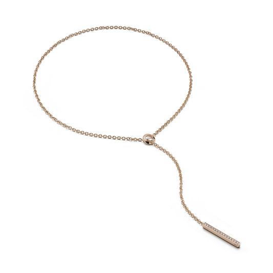 GRANT 18K GOLD AND DIAMOND BAR NECKLACE