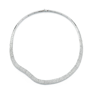 JULIAN 18K WHITE GOLD AND DIAMOND WAVE NECKLACE