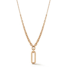 MORRELL 18K GOLD GRADUATED LINK NECKLACE WITH HANGING ELONGATED DIAMOND LINK