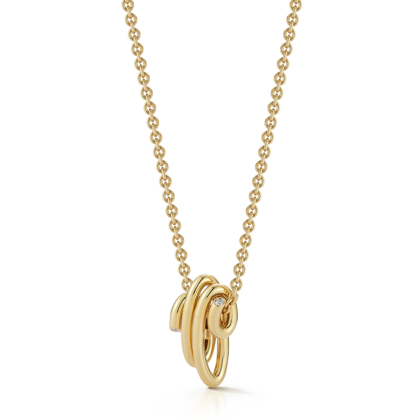 THOBY 18K AND DIAMOND SPIRAL NECKLACE
