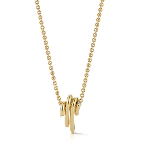 THOBY 18K AND DIAMOND SPIRAL NECKLACE