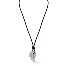 THOBY 18K WHITE GOLD AND DIAMOND SPIRAL PENDANT ON CORD