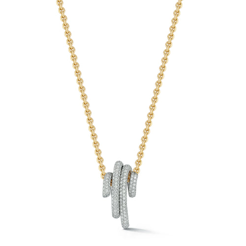 THOBY 18K WHITE GOLD AND DIAMOND SPIRAL NECKLACE