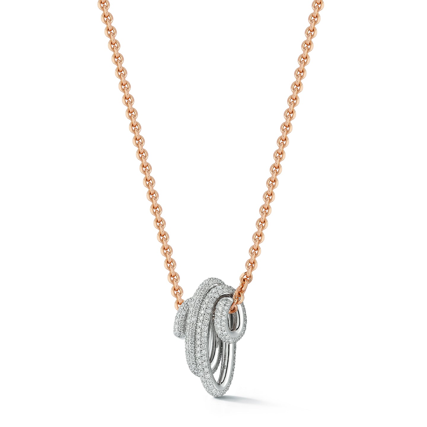 THOBY 18K WHITE GOLD AND DIAMOND SPIRAL NECKLACE