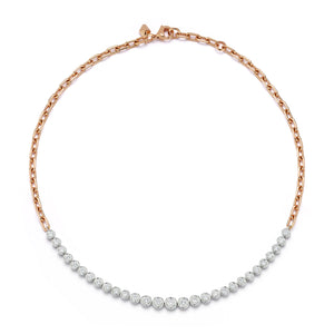 WF CLASSIC 18K BEZEL SET GRADUATING DIAMOND NECKLACE