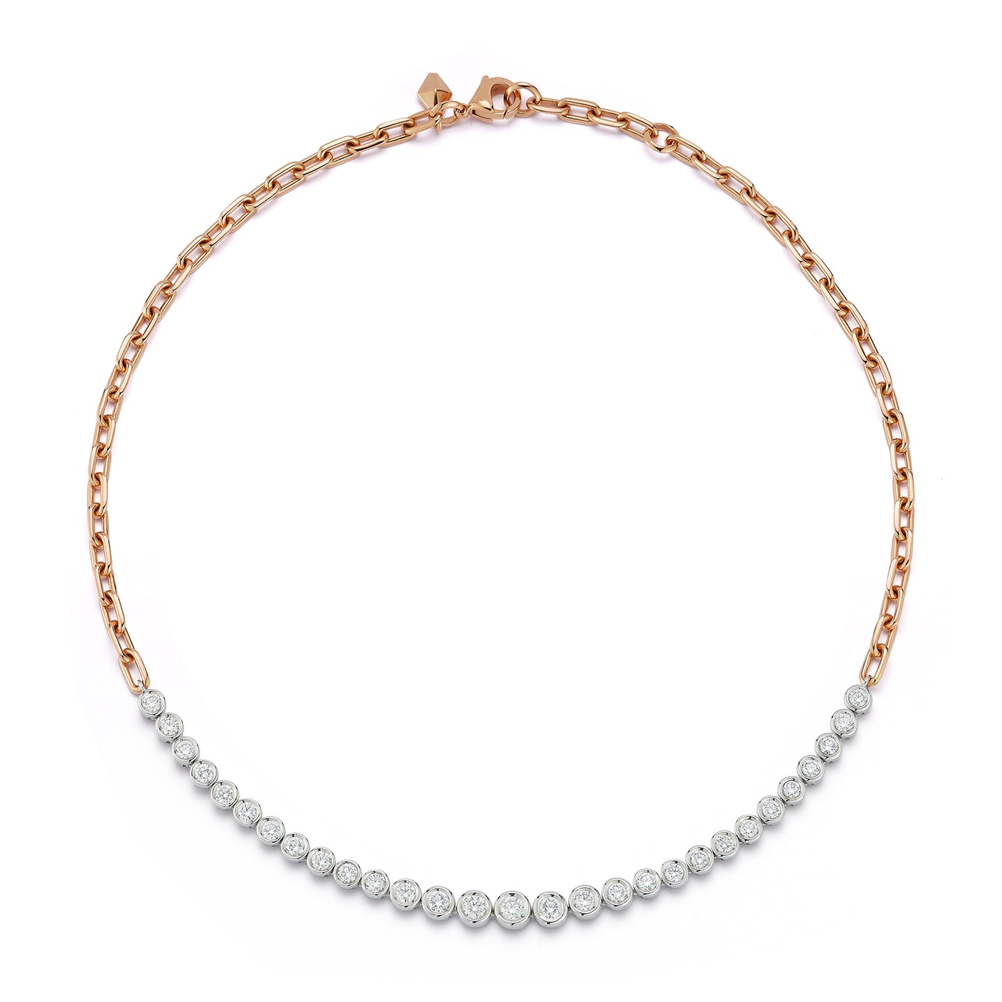 WF CLASSIC 18K BEZEL SET GRADUATING DIAMOND NECKLACE