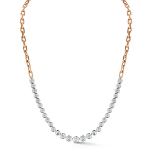 WF CLASSIC 18K BEZEL SET GRADUATING DIAMOND NECKLACE
