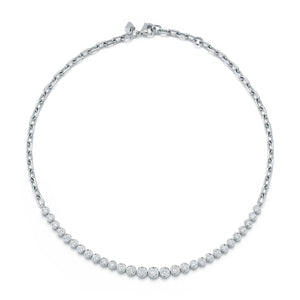WF CLASSIC 18K BEZEL SET GRADUATING DIAMOND NECKLACE