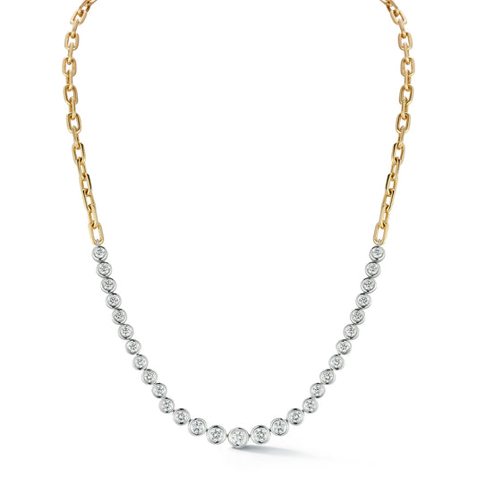 WF CLASSIC 18K BEZEL SET GRADUATING DIAMOND NECKLACE