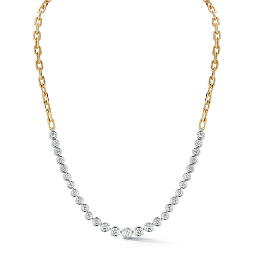 WF CLASSIC 18K BEZEL SET GRADUATING DIAMOND NECKLACE