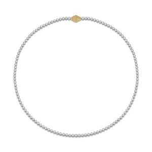 WF CLASSIC 18K BEZEL SET TENNIS NECKLACE WITH ORIGAMI CLASP