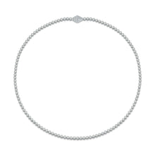 WF CLASSIC 18K BEZEL SET TENNIS NECKLACE WITH ORIGAMI CLASP