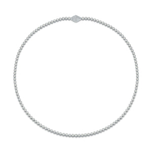 WF CLASSIC 18K BEZEL SET TENNIS NECKLACE WITH ORIGAMI CLASP