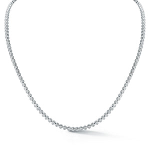 WF CLASSIC 18K BEZEL SET TENNIS NECKLACE WITH ORIGAMI CLASP