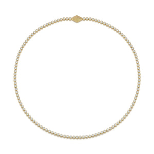 WF CLASSIC 18K BEZEL SET TENNIS NECKLACE WITH ORIGAMI CLASP