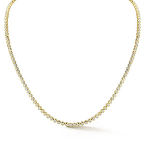 WF CLASSIC 18K BEZEL SET TENNIS NECKLACE WITH ORIGAMI CLASP