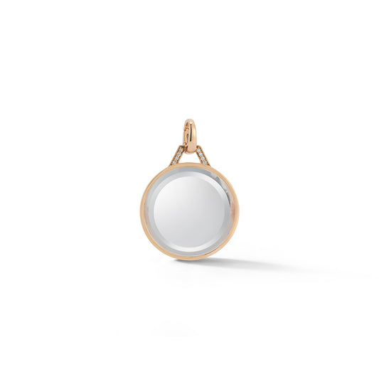 BELL 18K DIAMOND AND ROCK CRYSTAL CHARM