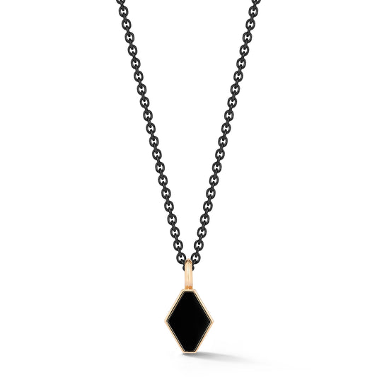 MEN'S STERLING SILVER WITH BLACK RUTHENIUM TRACE DIAMOND CUT CHAIN NECKLACE