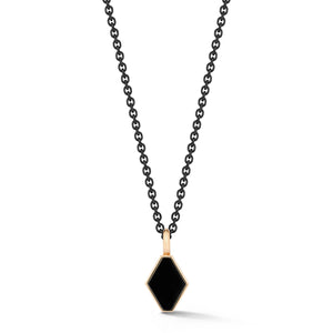 MEN'S STERLING SILVER WITH BLACK RUTHENIUM TRACE DIAMOND CUT CHAIN NECKLACE