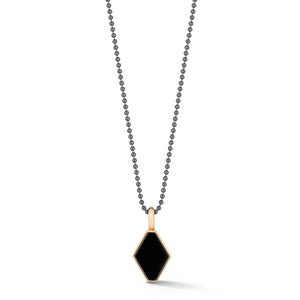 MEN'S STERLING SILVER WITH BLACK RHODIUM BALL CHAIN NECKLACE