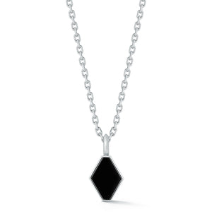 DORA STERLING SILVER AND BLACK SPINEL ORIGAMI PENDANT