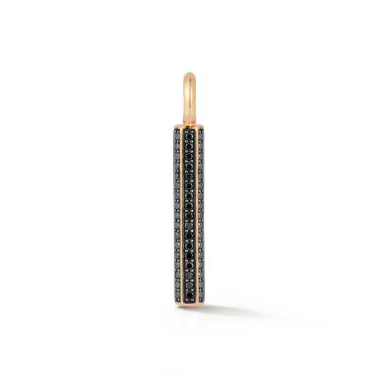 GRANT 18K ROSE GOLD, BLACK RHODIUM AND BLACK DIAMOND HEXAGON BAR PENDANT