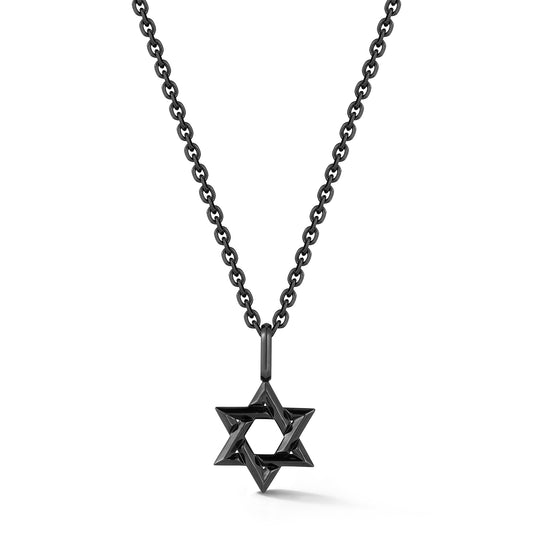 DORA STERLING SILVER & BLACK RUTHENIUM KNIFE EDGE STAR