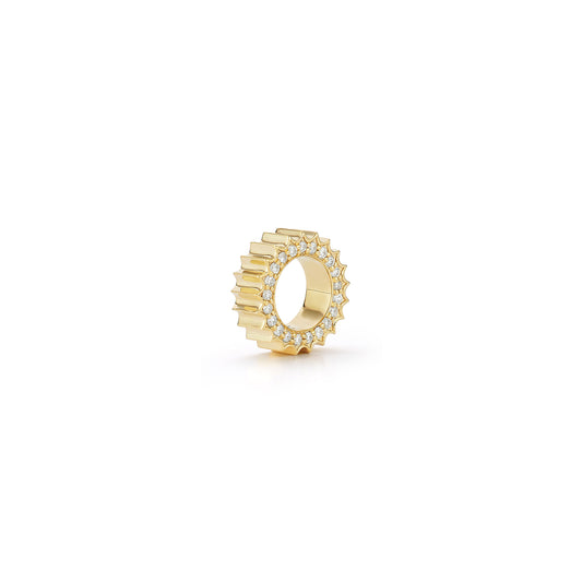 CLIVE 18K AND DIAMOND FLUTED RONDELLE