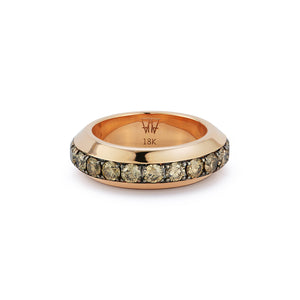 GRANT 18K GOLD AND CHAMPAGNE DIAMOND ANGLED BAND RING