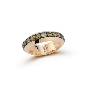 GRANT 18K GOLD AND CHAMPAGNE DIAMOND ANGLED BAND RING