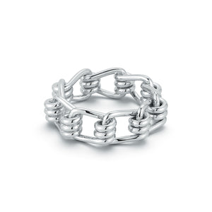 HUXLEY STERLING SILVER COIL LINK RING
