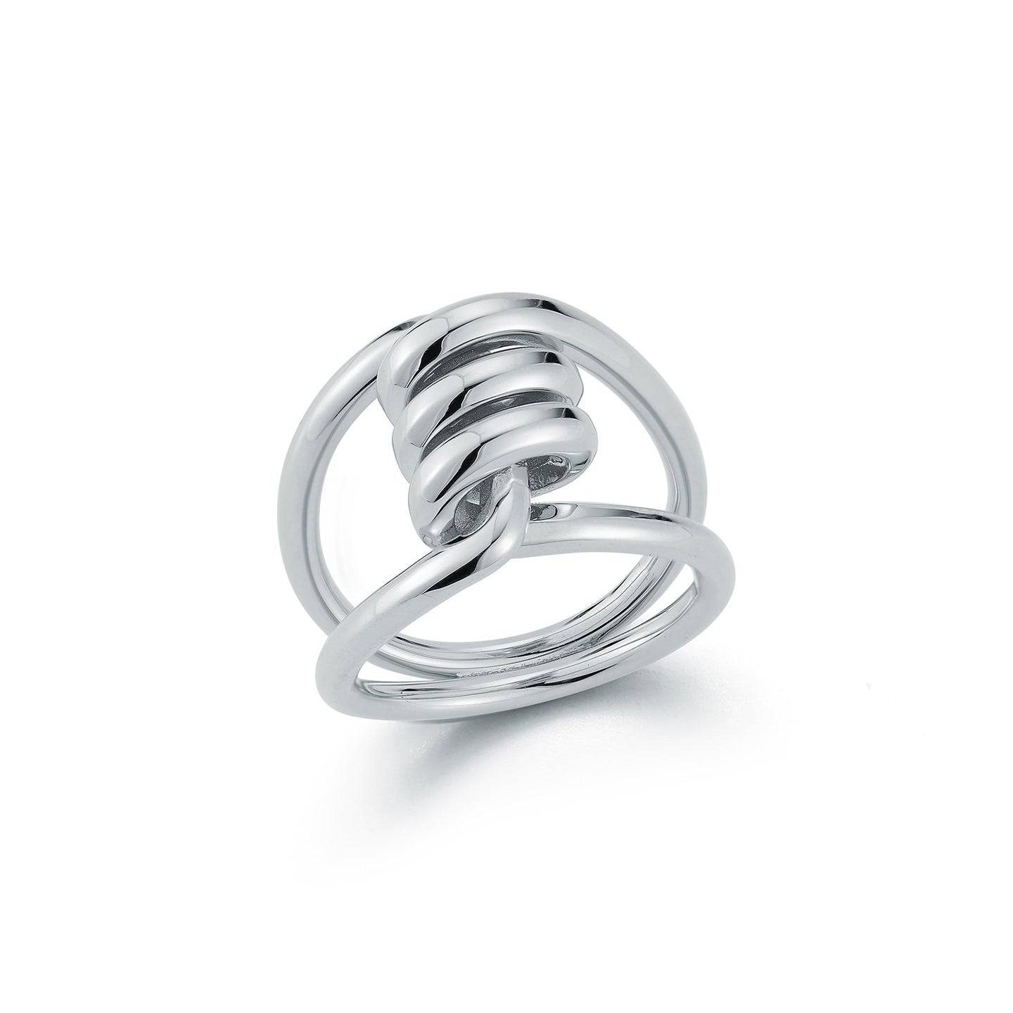 HUXLEY STERLING SILVER SINGLE COIL LINK RING