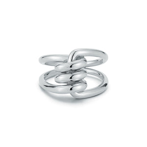 HUXLEY STERLING SILVER SINGLE COIL LINK RING