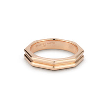 CARRINGTON 18K ROSE GOLD DOUBLE ROW OCTAGON BAND RING