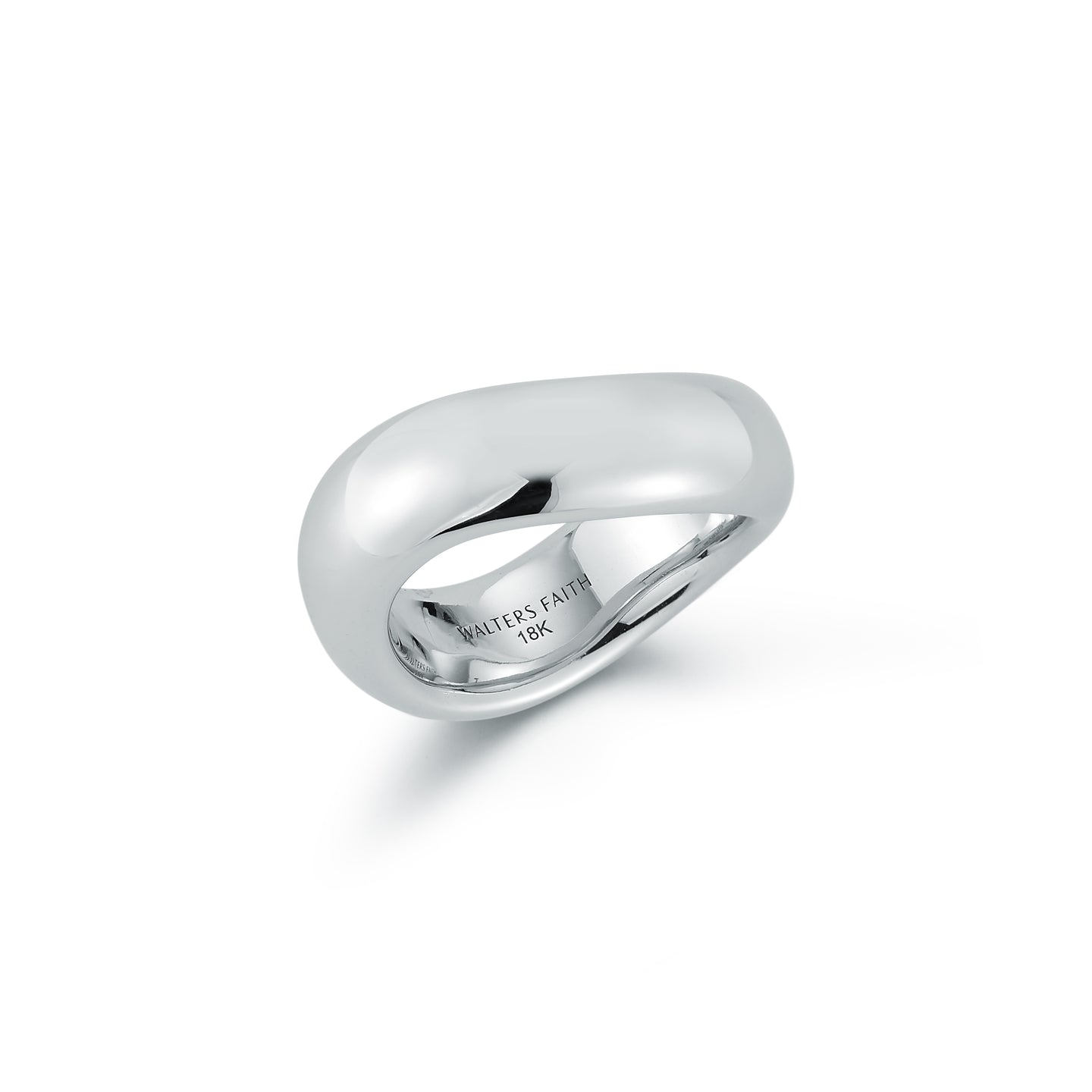 JULIAN 18K WHITE GOLD WIDE WAVE RING