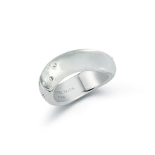 JULIAN PLATINUM, DIAMOND AND ROCK CRYSTAL WIDE WAVE RING